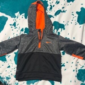 Nike Kids Charcoal and Bright Orange Hoodie